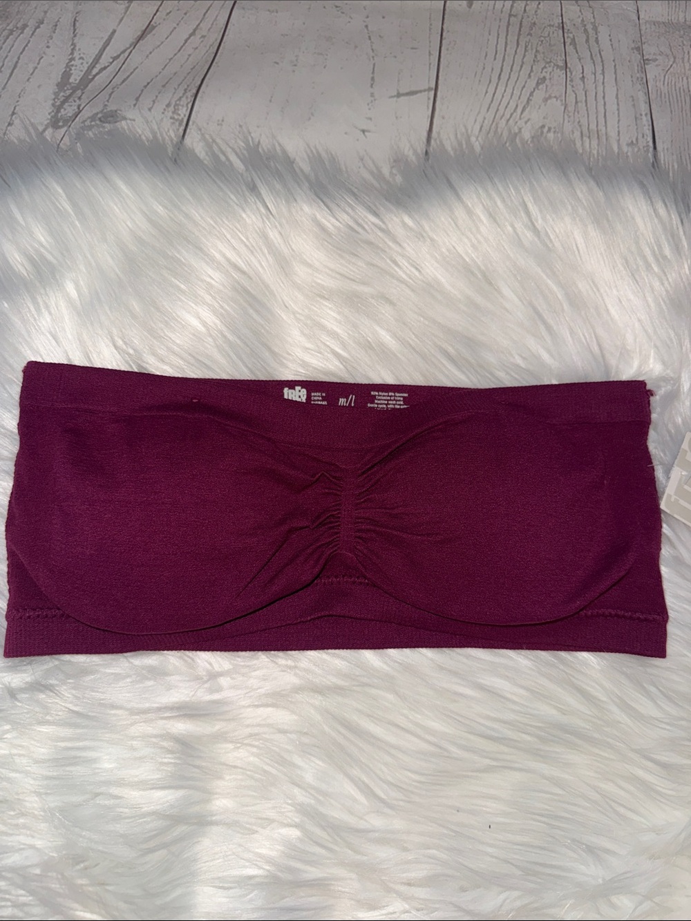 free press Bandeau Bra Top in Plum/Burgundy